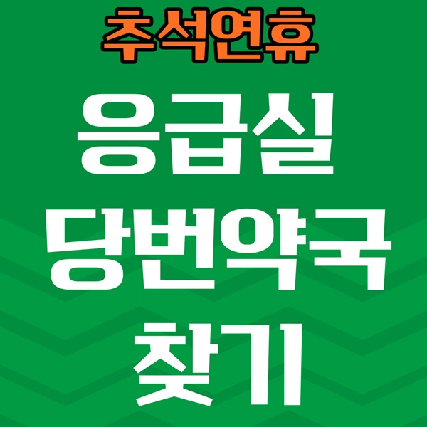 송파·강동·광진 추석 응급실 안내|연휴 당번약국 찾기