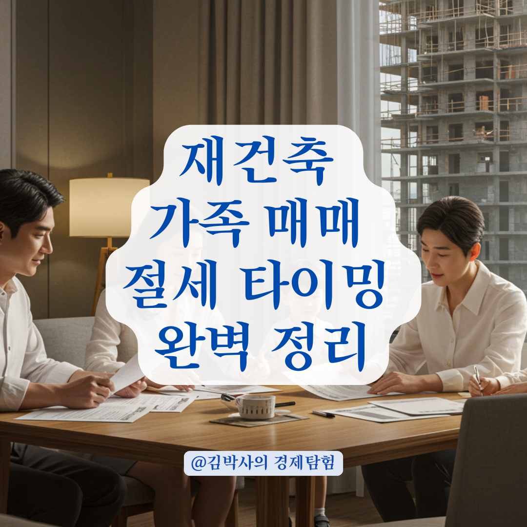 재건축 아파트, 가족 간 매매 시 절세하려면 이 시점을 노려야 합니다.