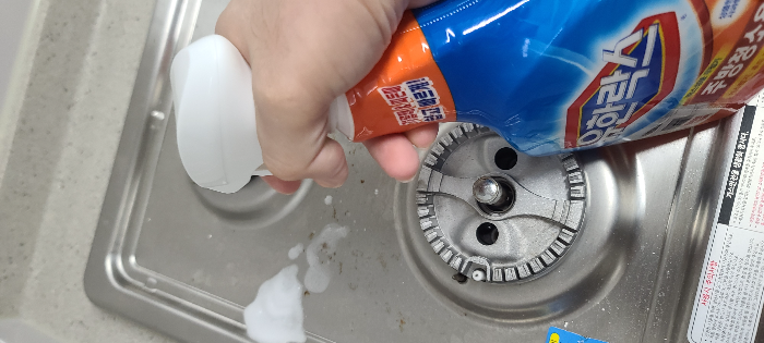 주방청소 유한락스 주방청소용 쿠팡구매 기름때 제거 사용방법 주의사항 응급처치 청소위치 가스렌지청소 사과향