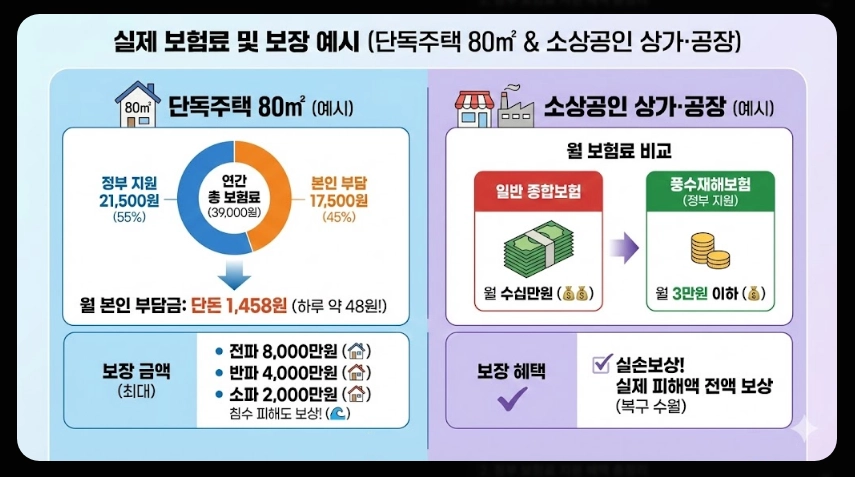 풍수재해 지진재해보험료 지원혜택,가입대상,보장범위
