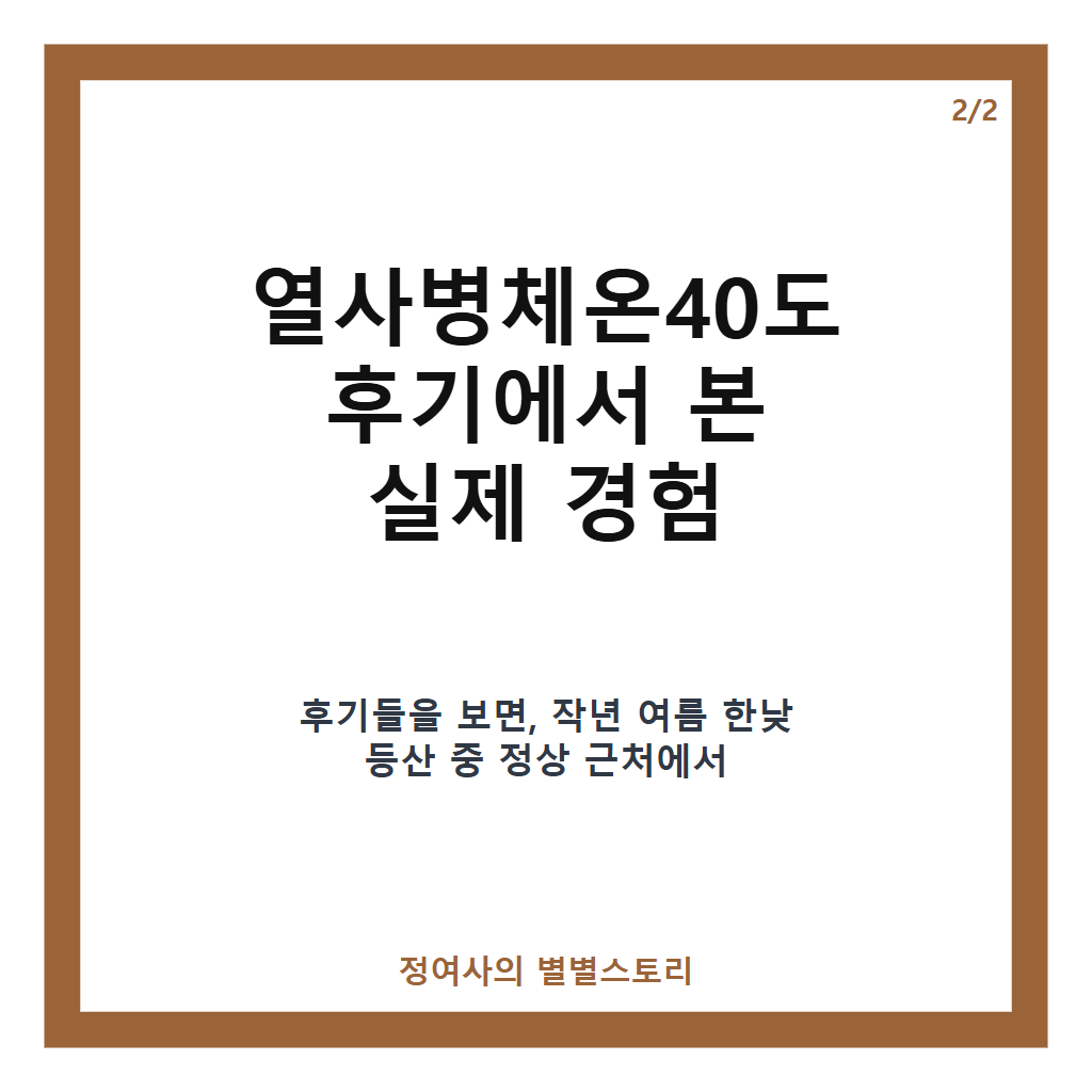열사병체온40도 후기와 증상, 실제 경험으로 알아보는 열사병체온40도 대처법 카드뉴스 3