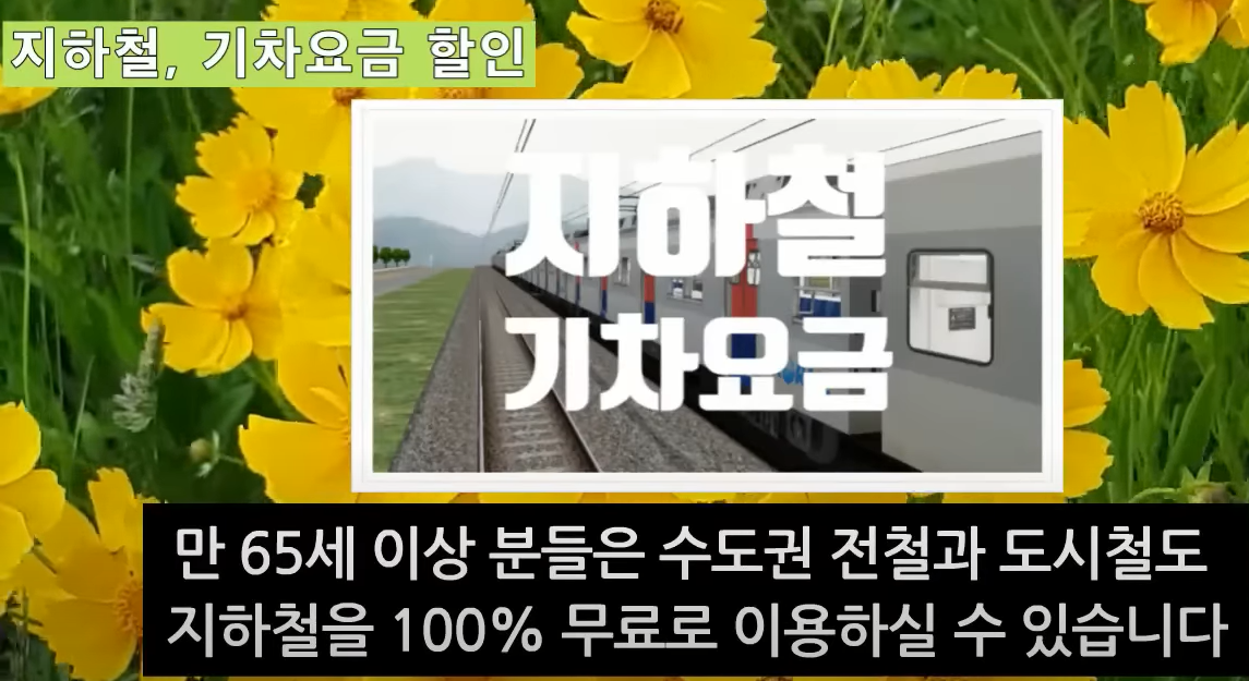 65세이상 지하철 기차요금 할인