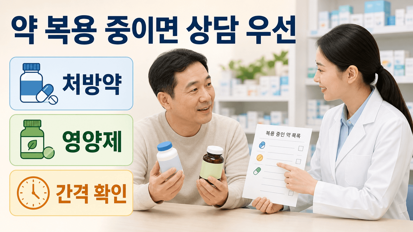약 복용 중 영양제 추가 전 전문가 상담이 필요한 경우