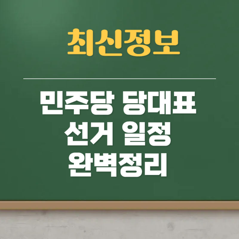 민주당 당대표 선거 일정
