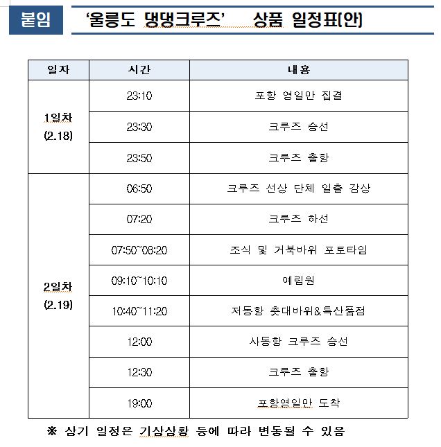 일정표