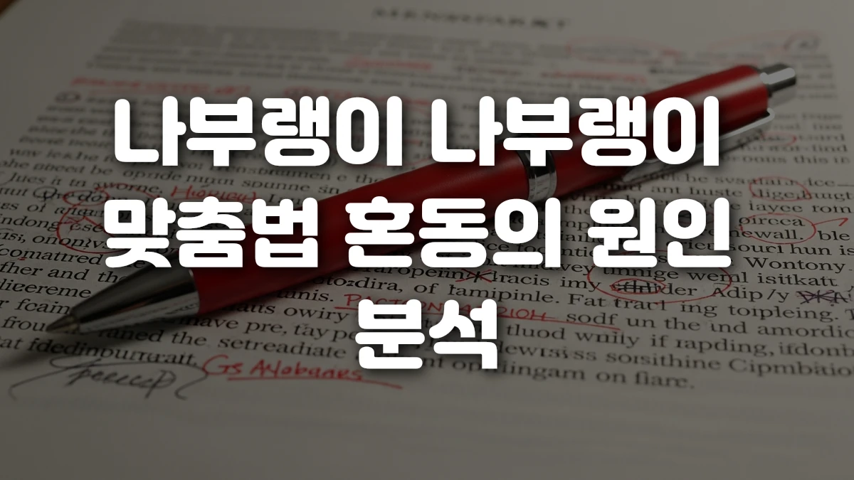 나부랭이 나부랭이 맞춤법 혼동의 원인 분석