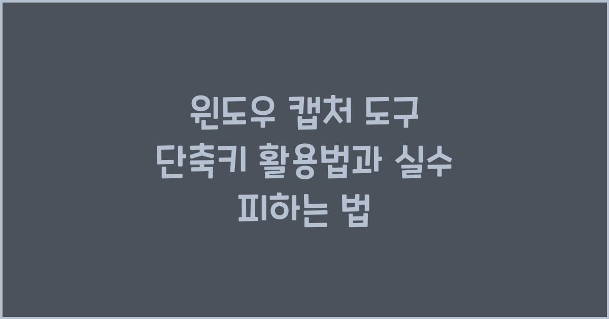 윈도우 캡처 도구 단축키