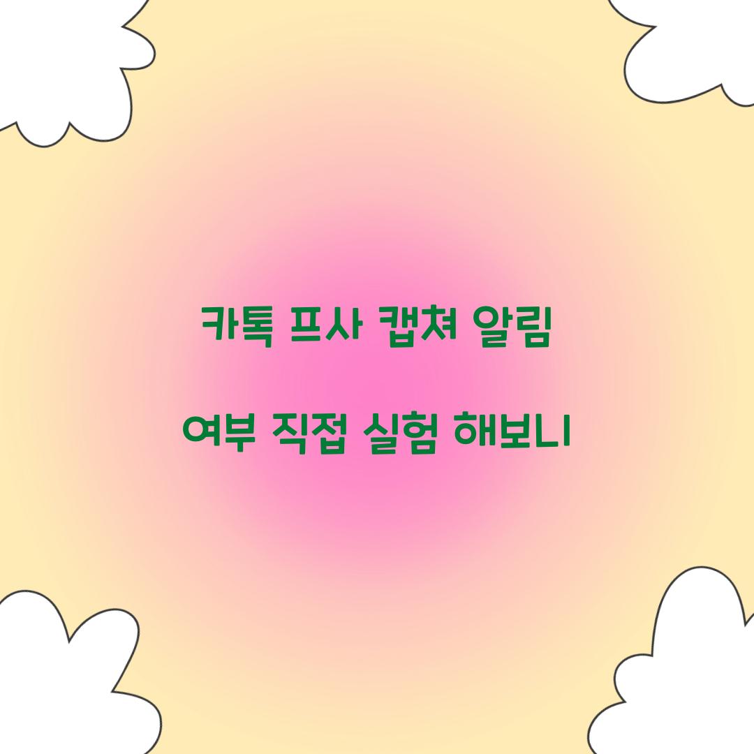 카톡 프사 캡쳐 알림