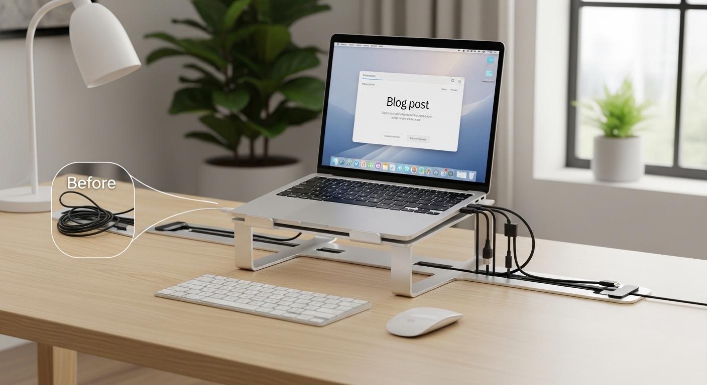 케이블 혼잡 노트북 거치대 내돈내산 후기