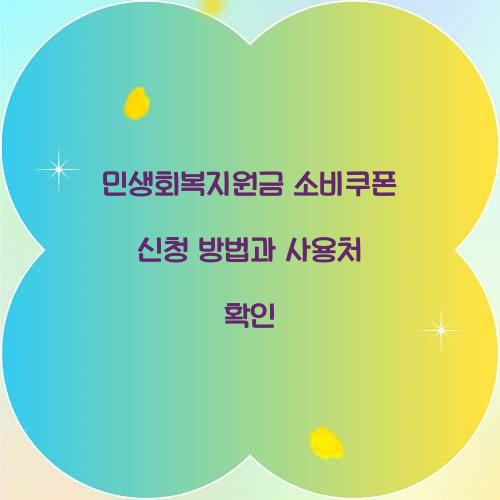 민생회복지원금 소비쿠폰