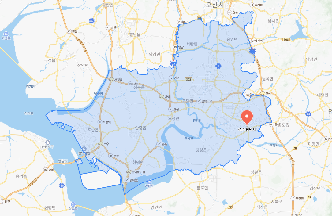 평택 지도 캡쳐