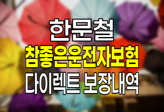 한문철 참좋은운전자보험 DB운전자보험 다이렉트 보장내역