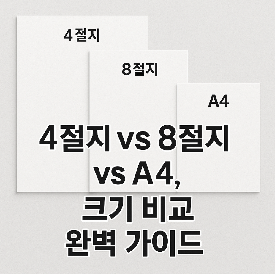 4절지 vs 8절지 vs A4, 크기 비교 완벽 가이드