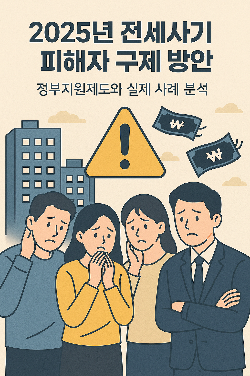 2025년 전세사기 피해자 구제 방안을 주제로 한 정부지원제도 요약 이미지