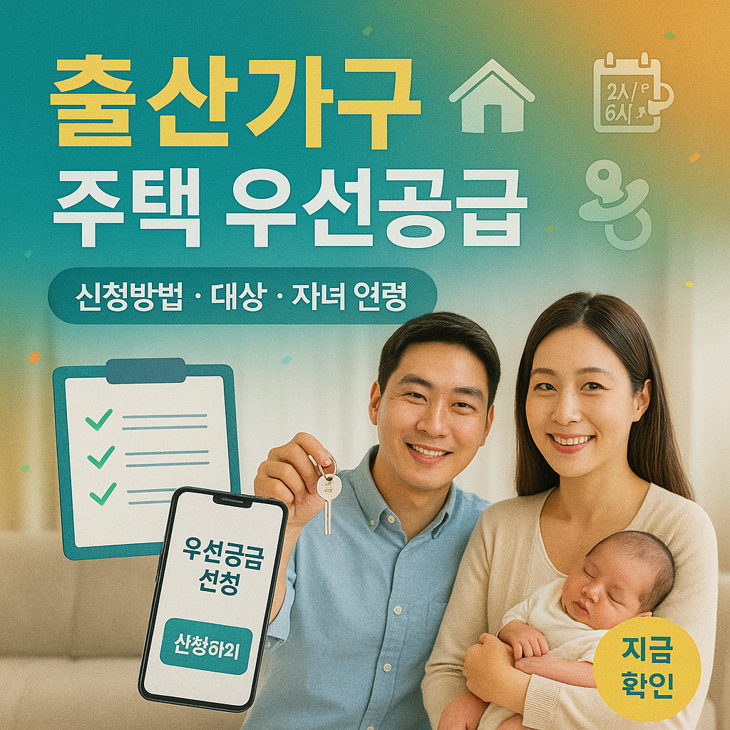 출산가구 주택 우선공급 신청방법과대상자녀 연령