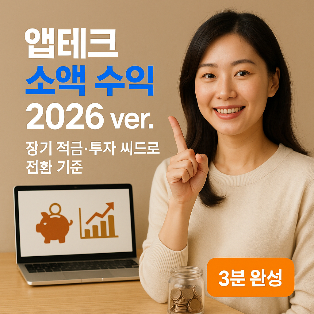 앱테크 소액 수익 2026 ver. ｜ 장기 적금&middot;투자 씨드로 전환 기준