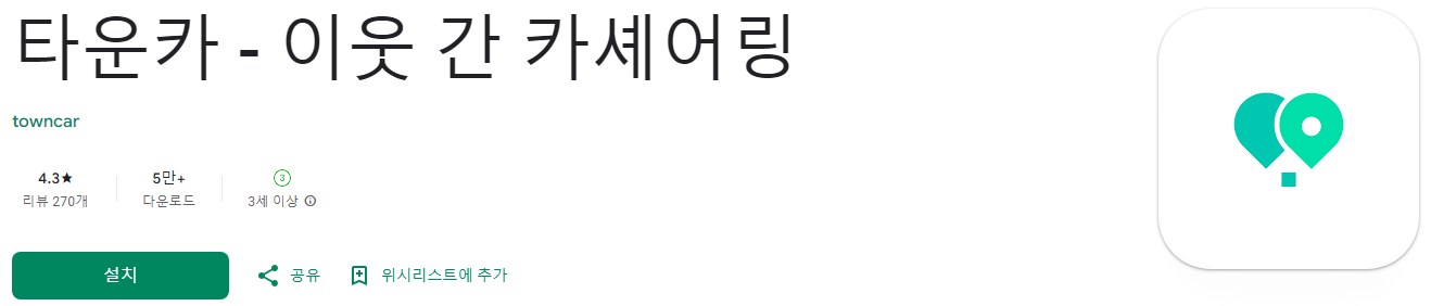 타운카, 이웃 간 카셰어링, P2P 방식, 편리한 예약 시스템, 경제적 혜택, 안전한 보험 서비스