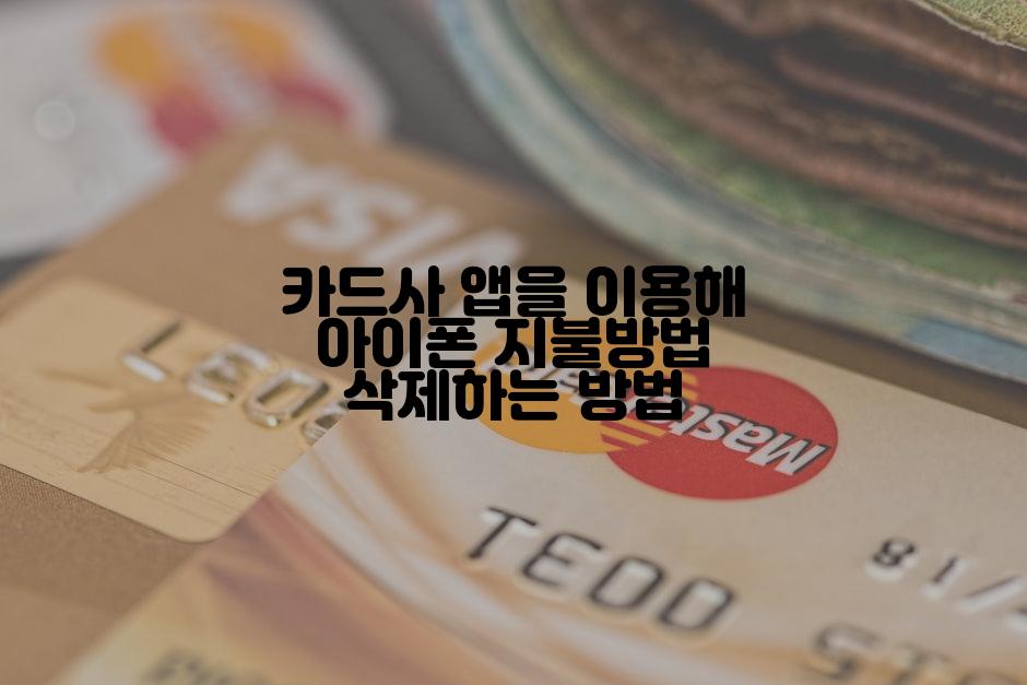 카드사 앱을 이용해 아이폰 지불방법 삭제하는 방법