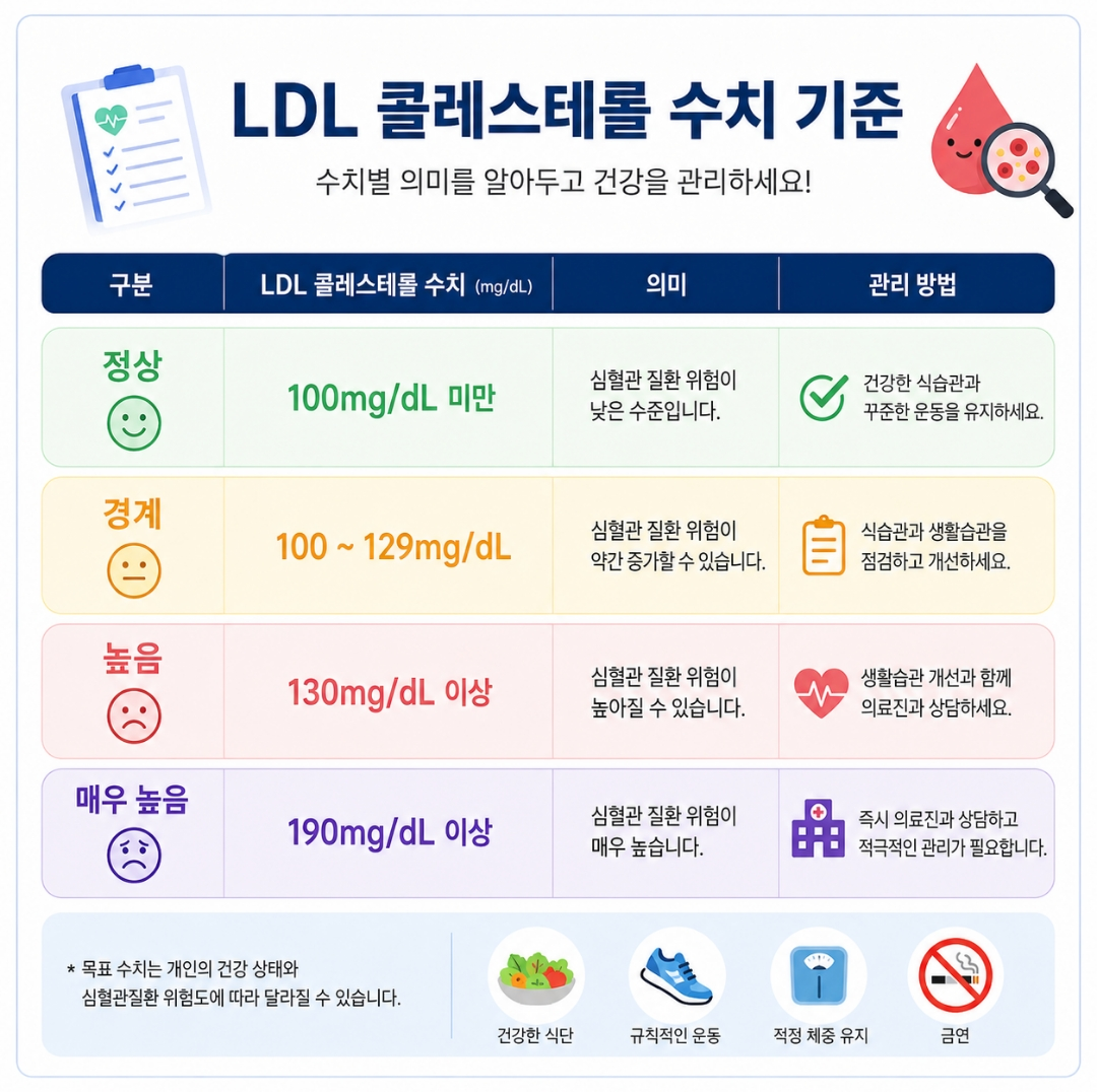 LDL 콜레스테롤 수치기준