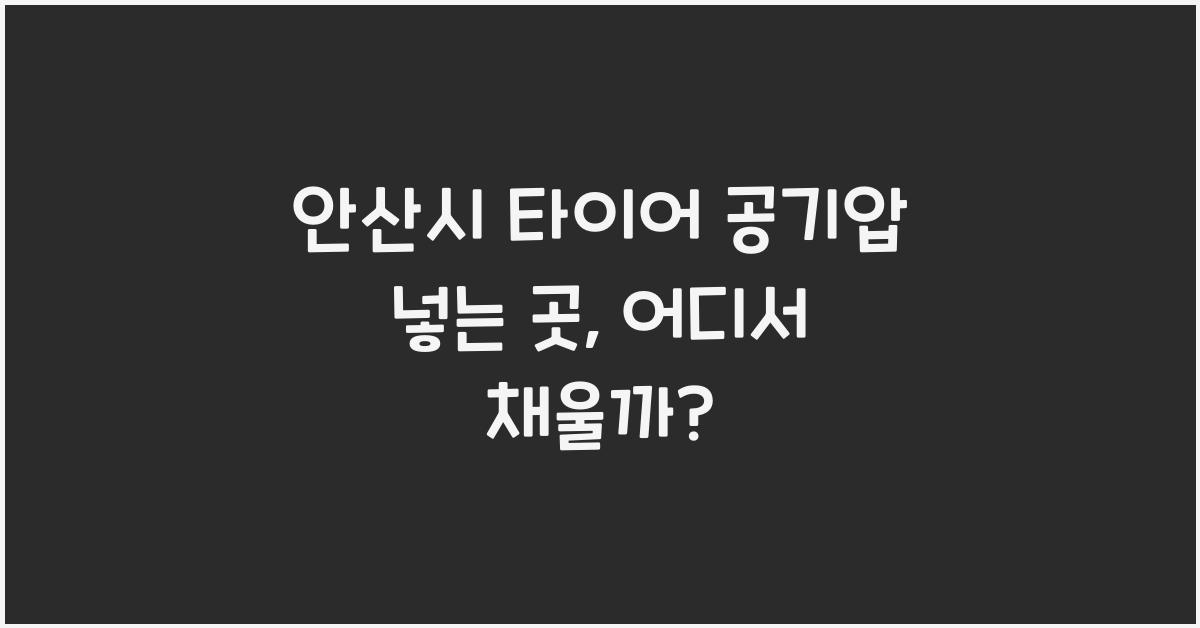 안산시 타이어 공기압 넣는 곳