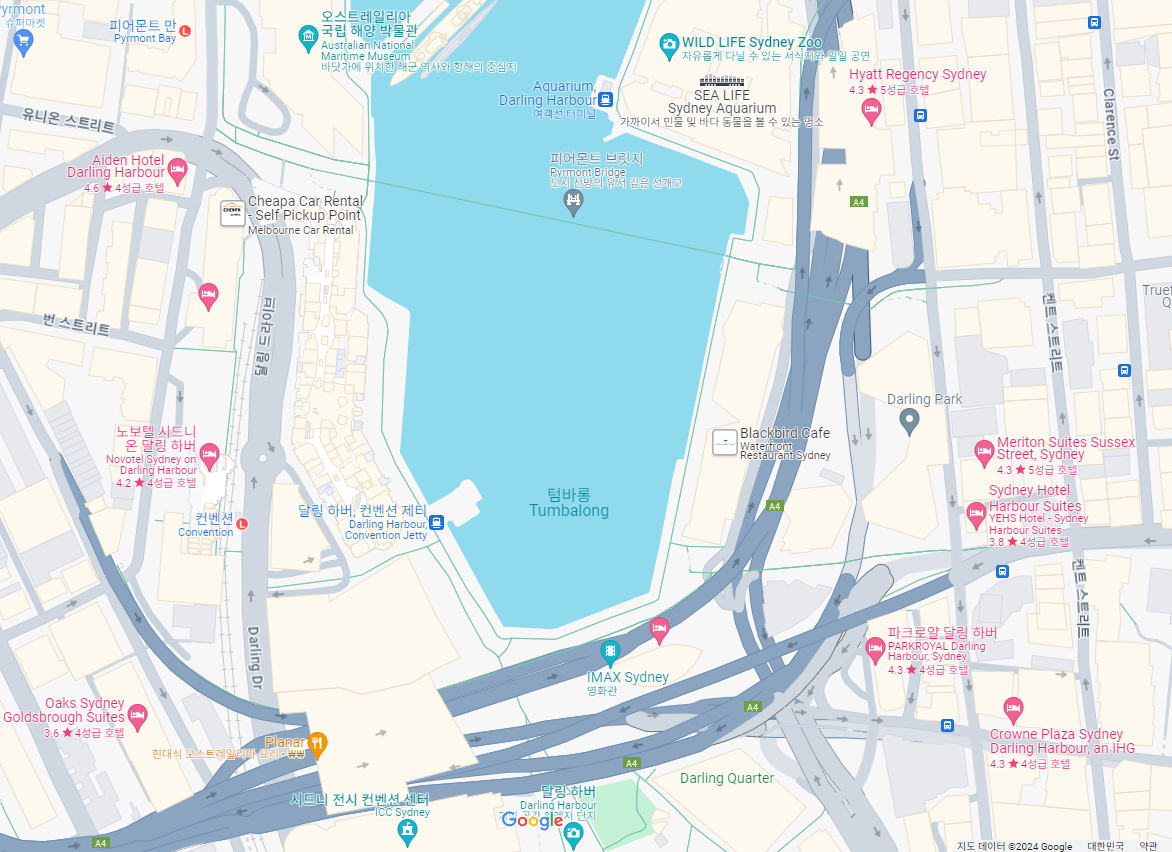달링하버 주변 지도 (구글맵)