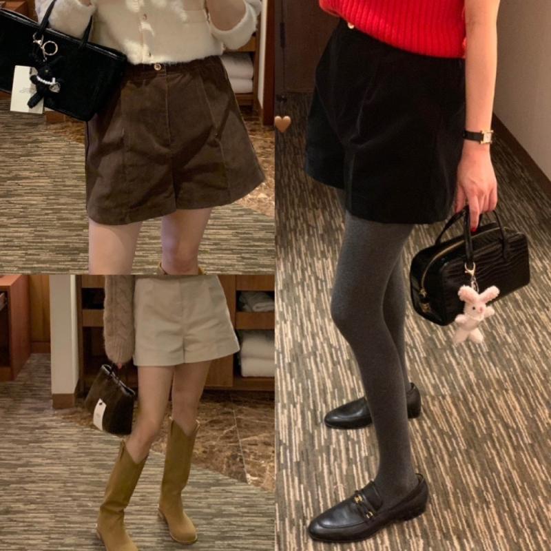 (폭주 BEST/무배) 미엘 딥 팬츠 코듀로이 골덴 핀턱 밴딩 반바지 겨울