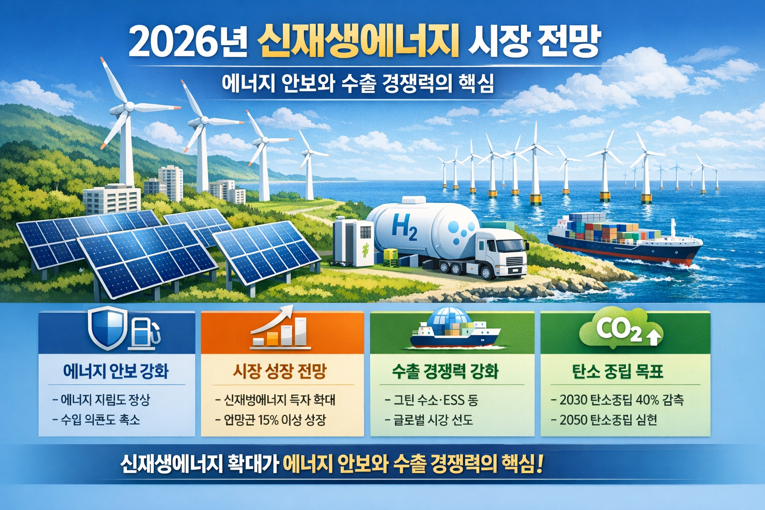 2026년 신재생에너지 시장 전망: 에너지 안보와 수출 경쟁력의 핵심