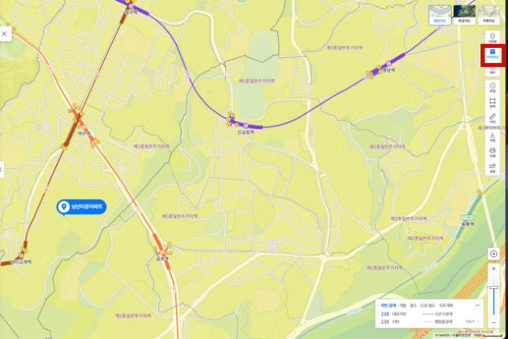 네이버지도 대지용도 확인 방법