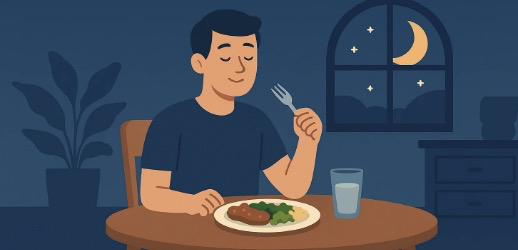야식 즐기는 남성