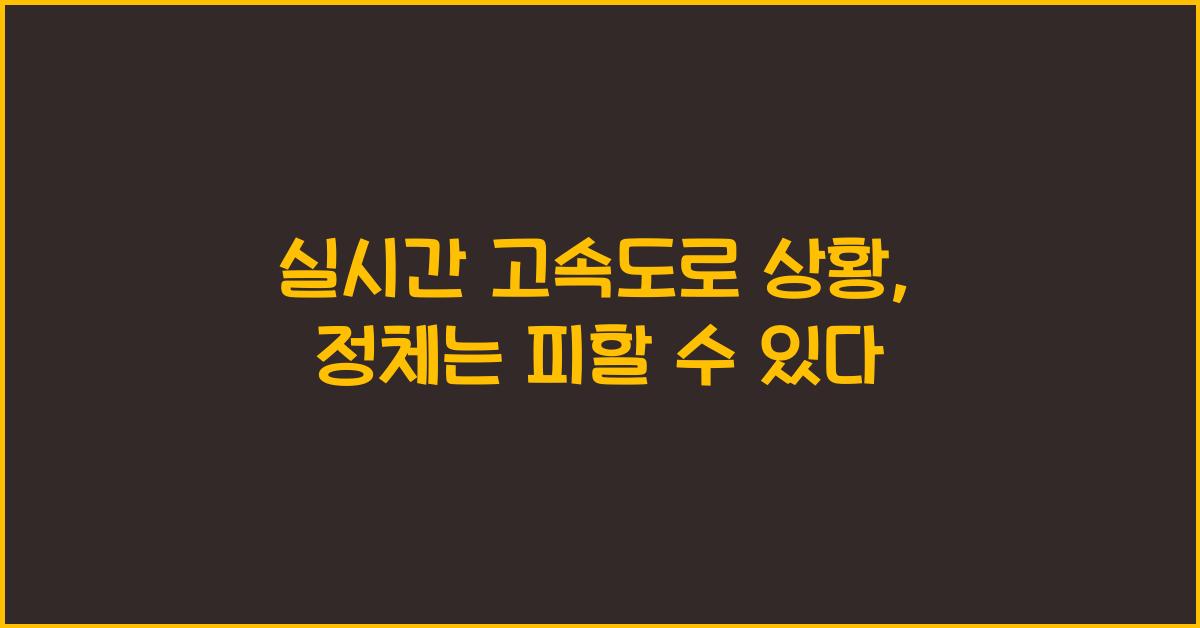 실시간 고속도로 상황