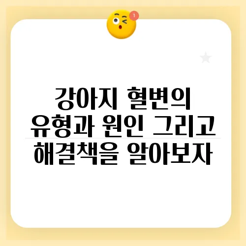 강아지 혈변의 유형과 원인 그리고 해결책을 알아보자