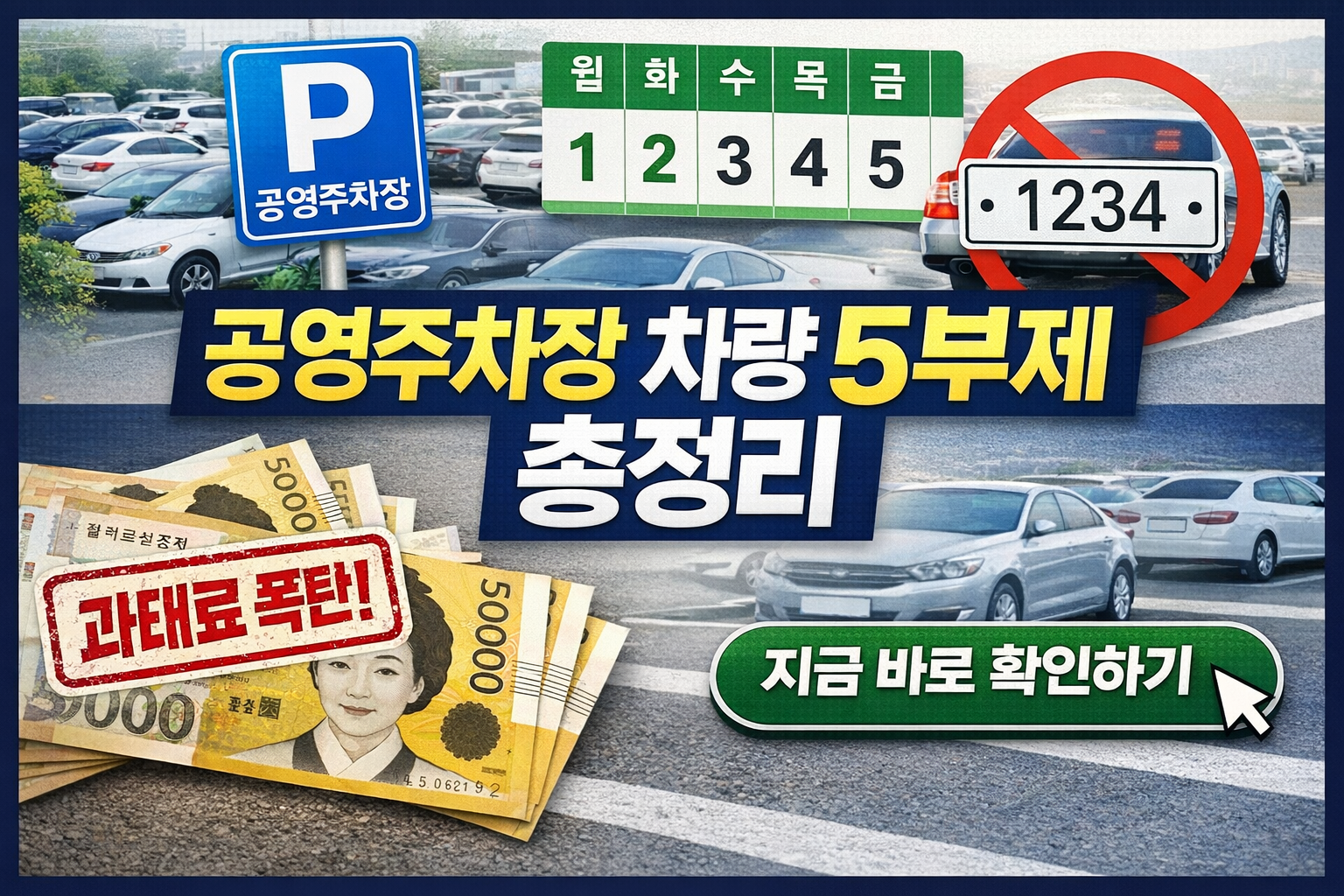 공영주차장 차량 5부제 총정리 (과태료 피하는 방법 지금 바로 확인하세요)