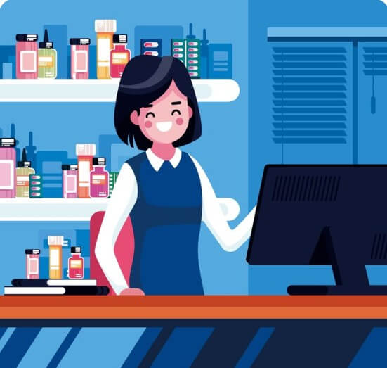 소상공인 가게에서 계산하는 사장님