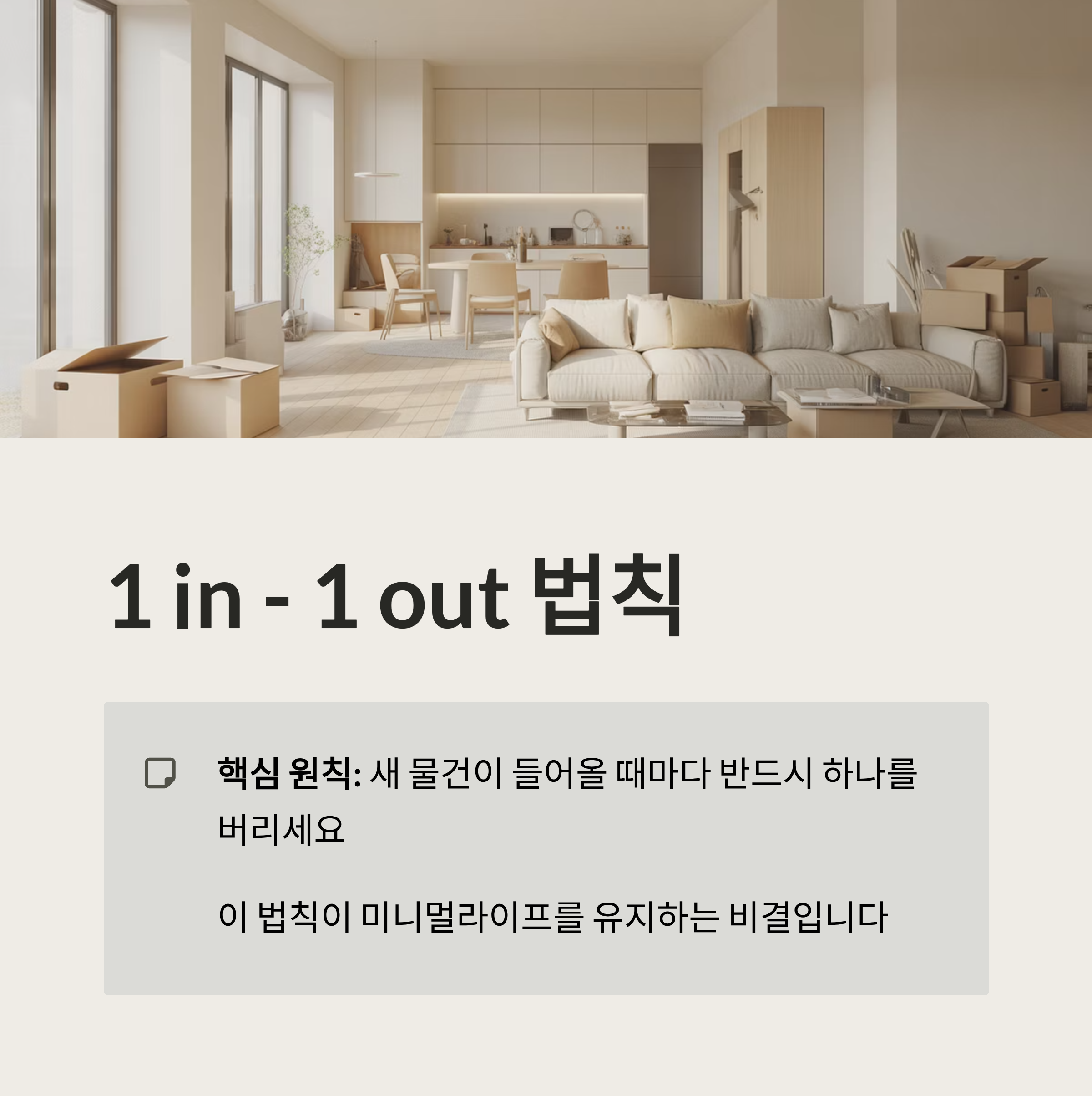 미니멀라이프 실천 루틴 1 in 1 out