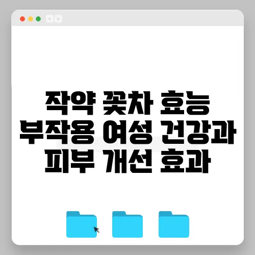 작약 꽃차 효능 부작용 여성 건강과 피부 개선 효과