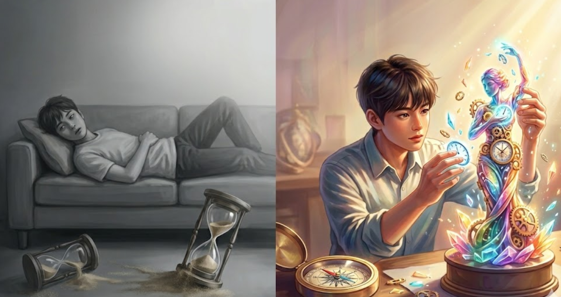 시간을 흘려보내는 태도 vs 시간을 다루는 태도