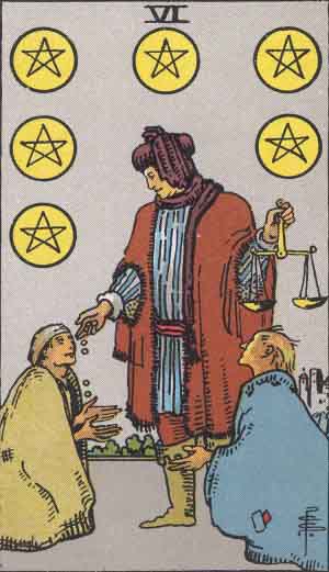 6 of Pentacles (펜타클 6)