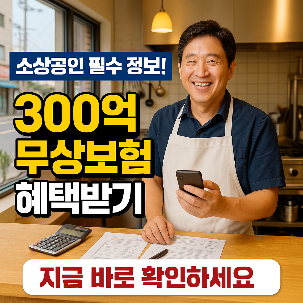 300억 상생기금 혜택 받으세요! 소상공인 무상보험 정리 (출처 : 금융위원회)