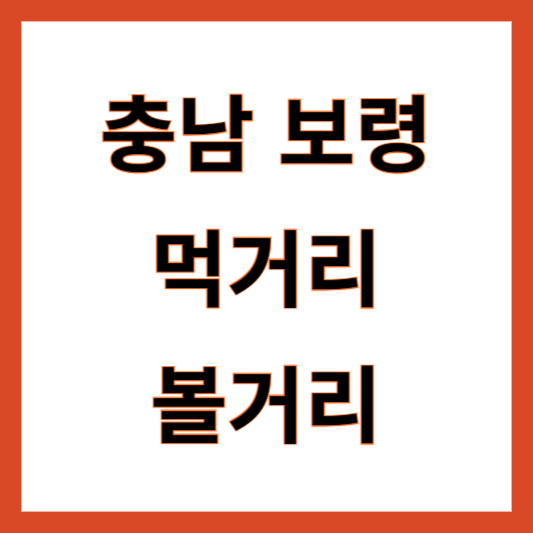 충남 보령 여행