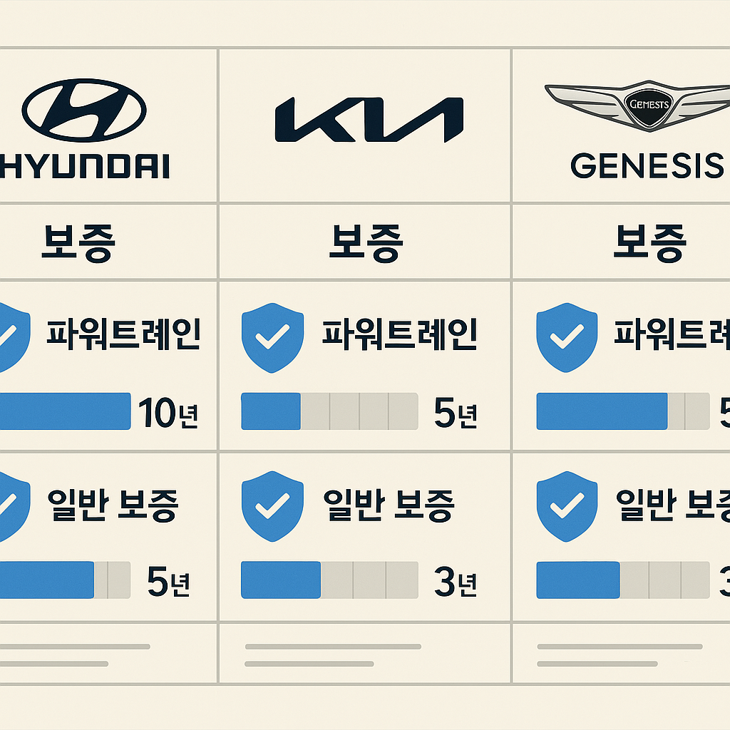2025년 인증중고차 브랜드별 주요 보증 조건