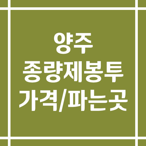 양주 종량제봉투 가격 및 파는 곳 조회