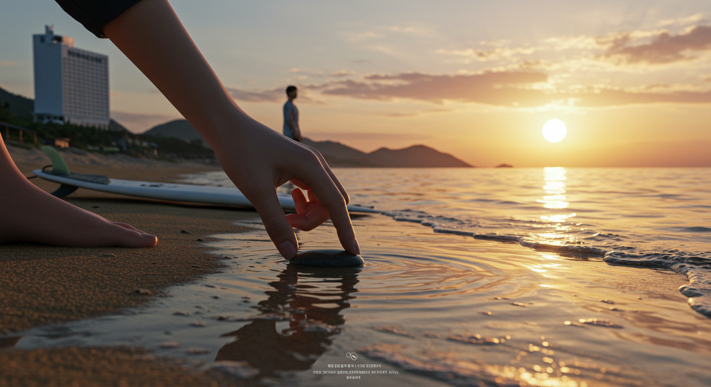 속초, 양양, 강릉 동해안 여행의 여운과 다음 바다 여행을 암시하는 이미지