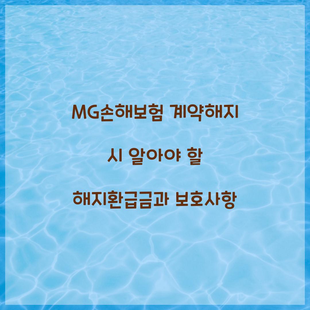 MG손해보험 계약해지