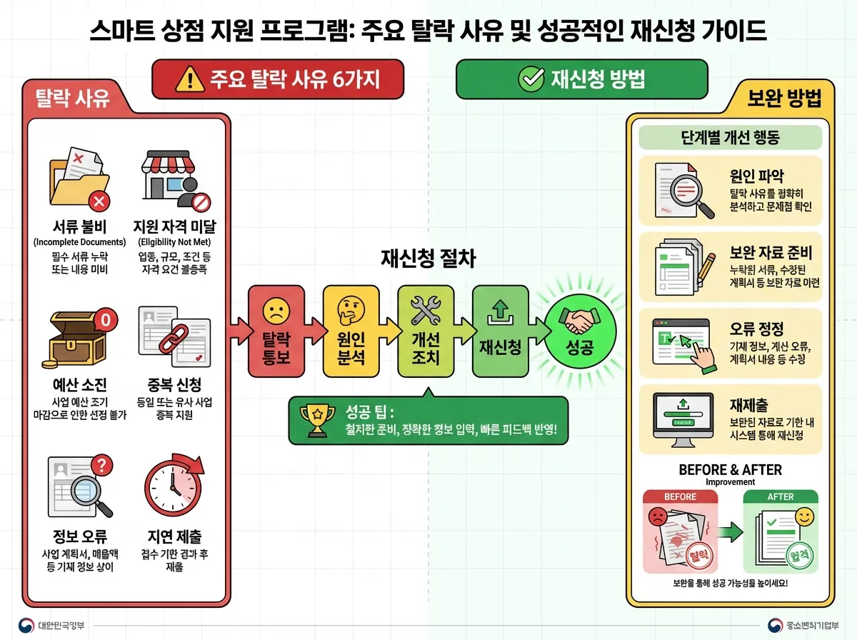 스마트상점 탈락 사유와 재신청 방법