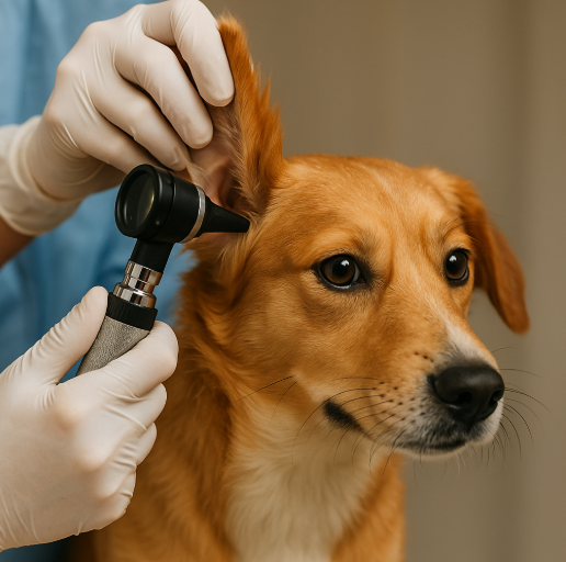 강아지 귀 치료 관련 사진
