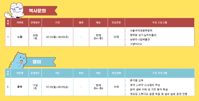 2024 서울시 여름동행캠프
