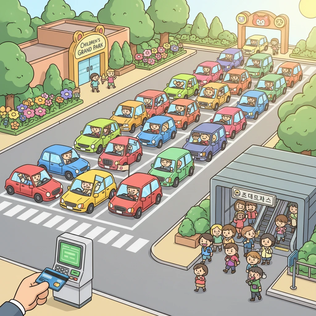 어린이대공원 후문 및 아차산역 주차장..
