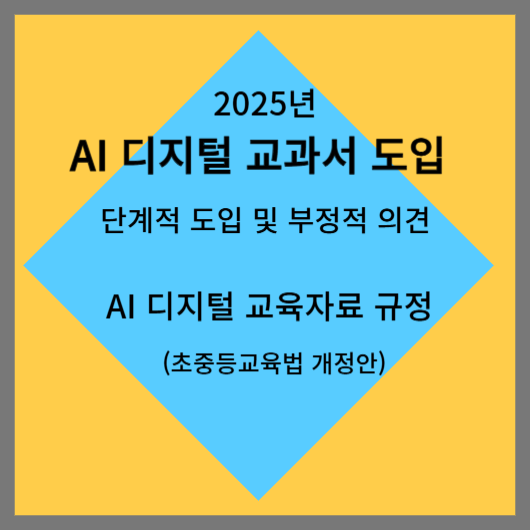 2025년 AI 디지털 교과서 단계적 도입 및 부정적 의견, AI 디지털 교육자료 규정내용 알아보기
