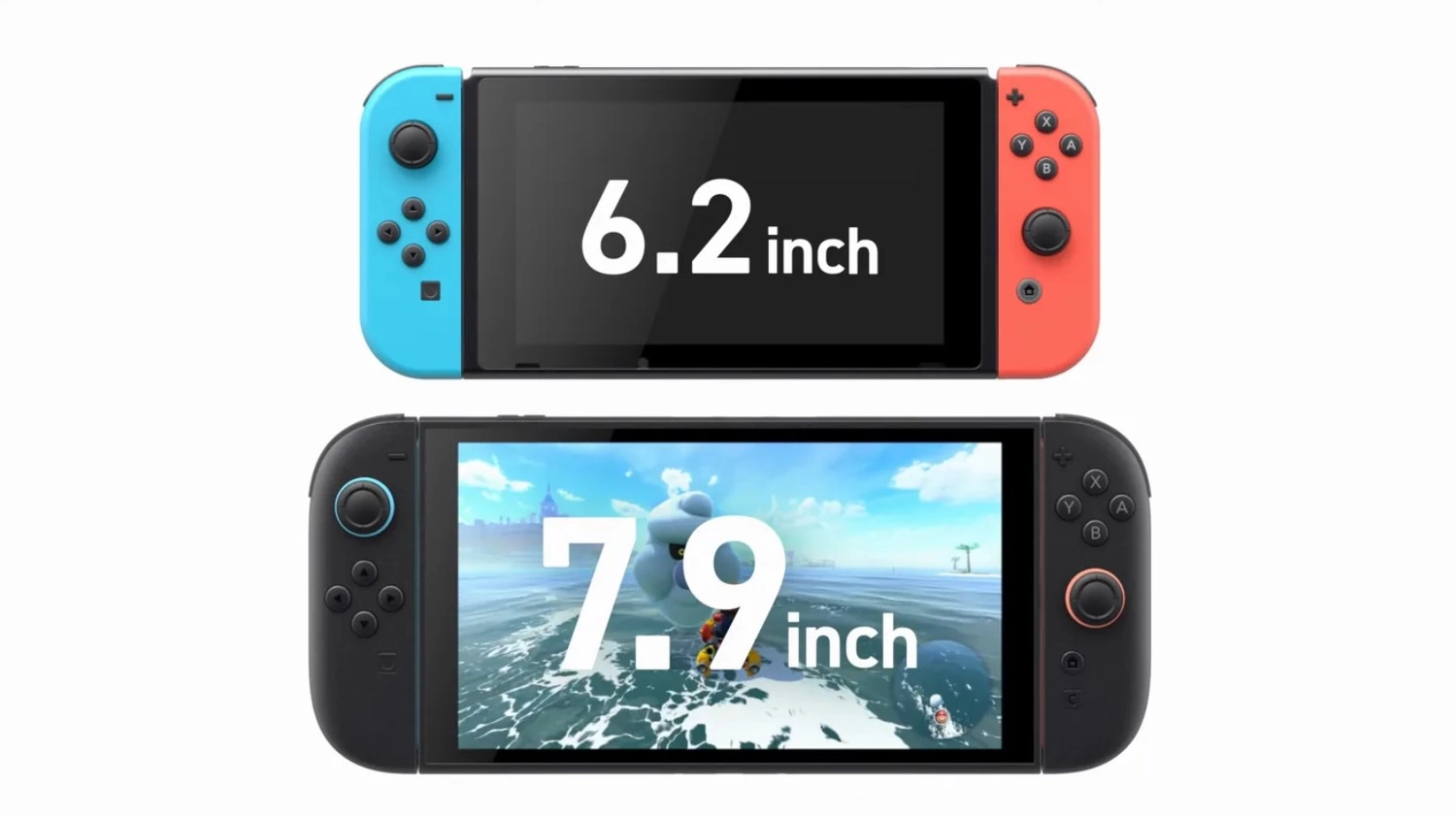 닌텐도 스위치 vs 스위치 2 크기사이즈 이미지