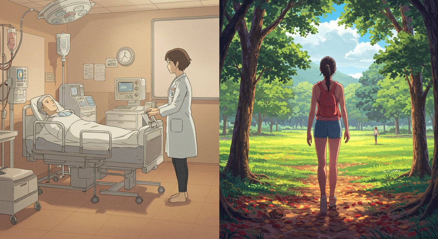 고위험 암과 일반 암의 차이를 비교한 일러스트